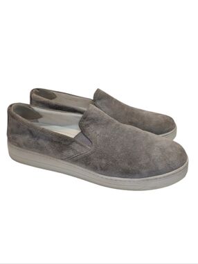 Prada Gray Suede Slip-On Sneakers Size EU 39.5